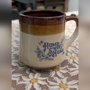 Home Sweet Home Glazed Stoneware 10 oz. Tea-Toter Mug Vintage 1985